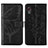 Leather Case Stands Butterfly Flip Cover Holder Y01B for Samsung Galaxy XCover 5 SM-G525F Black