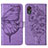 Leather Case Stands Butterfly Flip Cover Holder Y01B for Samsung Galaxy XCover 5 SM-G525F Clove Purple