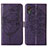 Leather Case Stands Butterfly Flip Cover Holder Y01B for Samsung Galaxy XCover 5 SM-G525F Purple