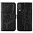 Leather Case Stands Butterfly Flip Cover Holder Y01B for Vivo Y3 Black