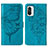 Leather Case Stands Butterfly Flip Cover Holder Y01B for Xiaomi Mi 11X Pro 5G Blue