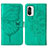 Leather Case Stands Butterfly Flip Cover Holder Y01B for Xiaomi Mi 11X Pro 5G Green