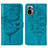 Leather Case Stands Butterfly Flip Cover Holder Y01B for Xiaomi Poco M5S Blue