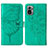 Leather Case Stands Butterfly Flip Cover Holder Y01B for Xiaomi Poco M5S Green