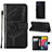 Leather Case Stands Butterfly Flip Cover Holder Y02B for Samsung Galaxy M53 5G Black