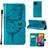 Leather Case Stands Butterfly Flip Cover Holder Y02B for Samsung Galaxy M53 5G Blue