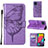 Leather Case Stands Butterfly Flip Cover Holder Y02B for Samsung Galaxy M53 5G Clove Purple