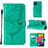 Leather Case Stands Butterfly Flip Cover Holder Y02B for Samsung Galaxy M53 5G Green