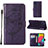 Leather Case Stands Butterfly Flip Cover Holder Y02B for Samsung Galaxy M53 5G Purple
