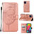Leather Case Stands Butterfly Flip Cover Holder Y02B for Samsung Galaxy M53 5G Rose Gold