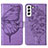 Leather Case Stands Butterfly Flip Cover Holder Y06B for Samsung Galaxy S21 Plus 5G Clove Purple