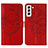 Leather Case Stands Butterfly Flip Cover Holder Y06B for Samsung Galaxy S21 Plus 5G Red