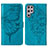 Leather Case Stands Butterfly Flip Cover Holder Y06B for Samsung Galaxy S21 Ultra 5G Blue