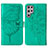 Leather Case Stands Butterfly Flip Cover Holder Y06B for Samsung Galaxy S21 Ultra 5G Green