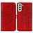 Leather Case Stands Butterfly Flip Cover Holder Y06B for Samsung Galaxy S22 Plus 5G Red