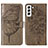 Leather Case Stands Butterfly Flip Cover Holder Y06B for Samsung Galaxy S23 5G Bronze