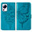 Leather Case Stands Butterfly Flip Cover Holder YB1 for Xiaomi Mi 12 Lite NE 5G Blue