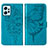 Leather Case Stands Butterfly Flip Cover Holder YB1 for Xiaomi Redmi Note 12 4G Blue