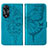 Leather Case Stands Butterfly Flip Cover Holder YB2 for Oppo A78 5G Blue