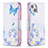 Leather Case Stands Butterfly Flip Cover L01 Holder for Apple iPhone 13 Mini Blue