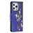 Leather Case Stands Butterfly Flip Cover L07 Holder for Apple iPhone 14 Pro Navy Blue