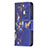 Leather Case Stands Butterfly Flip Cover L07 Holder for Apple iPhone 14 Pro Navy Blue