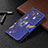 Leather Case Stands Butterfly Flip Cover L07 Holder for Apple iPhone 14 Pro Navy Blue