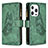 Leather Case Stands Butterfly Flip Cover L08 Holder for Apple iPhone 13 Pro Max Green