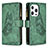 Leather Case Stands Butterfly Flip Cover L08 Holder for Apple iPhone 14 Pro Green