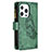 Leather Case Stands Butterfly Flip Cover L08 Holder for Apple iPhone 14 Pro Max Green