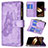 Leather Case Stands Butterfly Flip Cover L08 Holder for Apple iPhone 14 Pro Max Purple