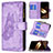 Leather Case Stands Butterfly Flip Cover L08 Holder for Apple iPhone 14 Pro Purple