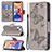 Leather Case Stands Butterfly Flip Cover L09 Holder for Apple iPhone 13 Mini Gray