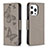Leather Case Stands Butterfly Flip Cover L09 Holder for Apple iPhone 13 Pro Max Dark Gray