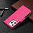 Leather Case Stands Butterfly Flip Cover L09 Holder for Apple iPhone 13 Pro Max Hot Pink