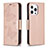 Leather Case Stands Butterfly Flip Cover L09 Holder for Apple iPhone 13 Pro Max Pink