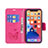 Leather Case Stands Butterfly Flip Cover L09 Holder for Apple iPhone 14 Plus Hot Pink