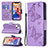 Leather Case Stands Butterfly Flip Cover L09 Holder for Apple iPhone 14 Plus Purple