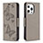 Leather Case Stands Butterfly Flip Cover L09 Holder for Apple iPhone 14 Pro Max Dark Gray