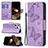 Leather Case Stands Butterfly Flip Cover L09 Holder for Apple iPhone 14 Pro Max Purple