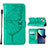 Leather Case Stands Butterfly Flip Cover L10 Holder for Apple iPhone 13 Green