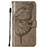 Leather Case Stands Butterfly Flip Cover L10 Holder for Apple iPhone 13 Mini Dark Gray