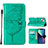 Leather Case Stands Butterfly Flip Cover L10 Holder for Apple iPhone 13 Mini Green