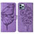 Leather Case Stands Butterfly Flip Cover L10 Holder for Apple iPhone 13 Pro Max Clove Purple