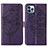 Leather Case Stands Butterfly Flip Cover L10 Holder for Apple iPhone 13 Pro Purple