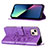 Leather Case Stands Butterfly Flip Cover L10 Holder for Apple iPhone 14 Plus Clove Purple