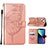 Leather Case Stands Butterfly Flip Cover L10 Holder for Apple iPhone 14 Plus Rose Gold