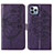 Leather Case Stands Butterfly Flip Cover L10 Holder for Apple iPhone 14 Pro Purple
