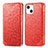 Leather Case Stands Fashionable Pattern Flip Cover H01 Holder for Apple iPhone 13 Mini Red