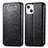 Leather Case Stands Fashionable Pattern Flip Cover H01 Holder for Apple iPhone 14 Plus Black